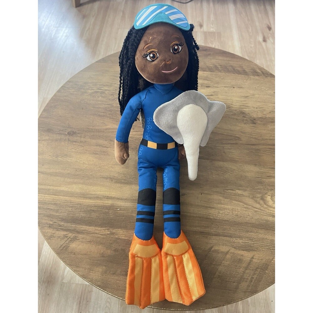The Petting Zoo Diver Plush Doll Blue Scuba Outfit w/ Orange Fins, Washable
